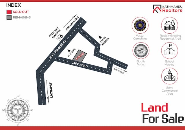 Semi commercial land for sale in Baluwatar